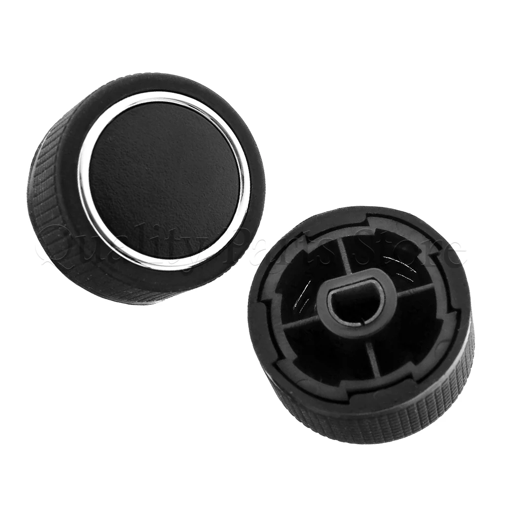 2-Pack Rear Audio Radio Control Knobs For Escalade, Enclave, Tahoe, Chevy, GMC – Black ABS, OEM Fit