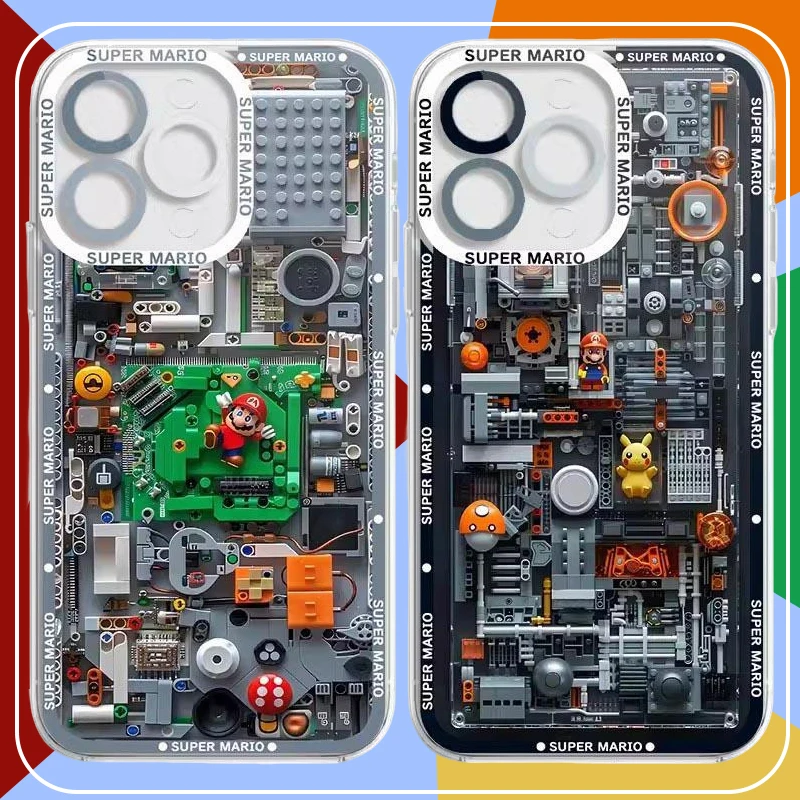 لطيف M-ماريو اللبنات جراب هاتف آيفون 17 الهواء 15 14 13 12 11 برو ماكس 16 15 14 زائد للصدمات لينة غطاء سيليكون
