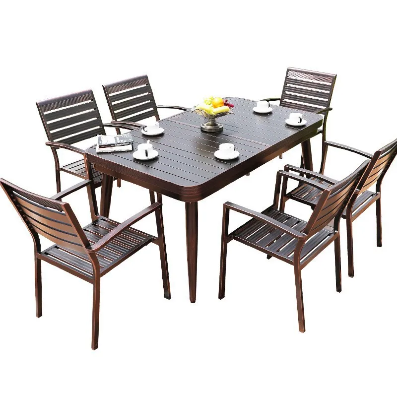 

Outdoor tables and chairs courtyard cast aluminum open-air leisure seat garden all aluminum alloy waterproof outdoor combination