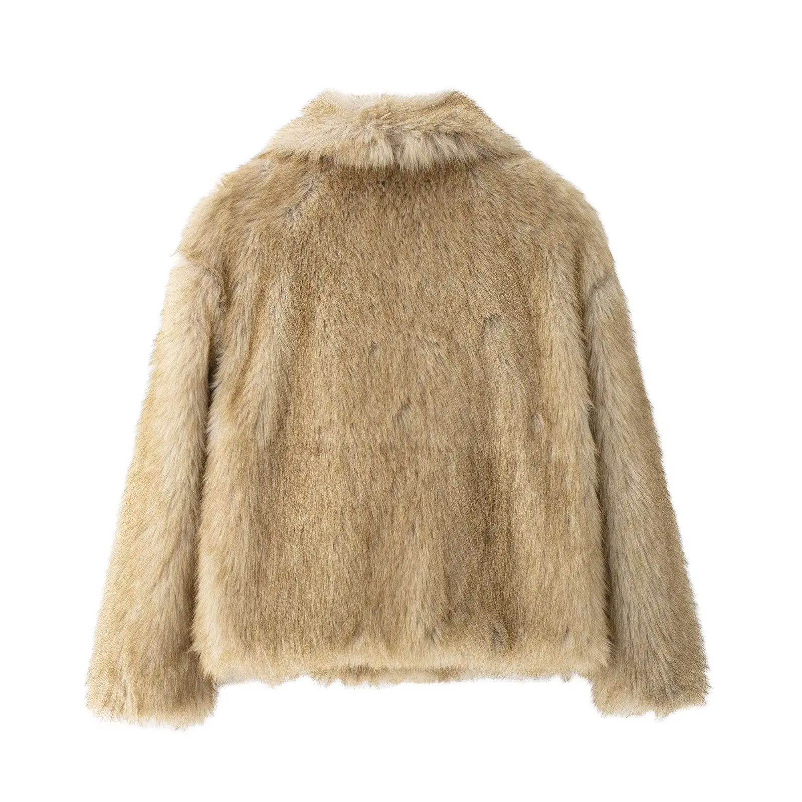 KONDALA Elegant Fur Coat Women's Fall Winter Warm Casual Coat Lapel Faux Fur Coat 2025 Fashion High Street Elegant Female Coat