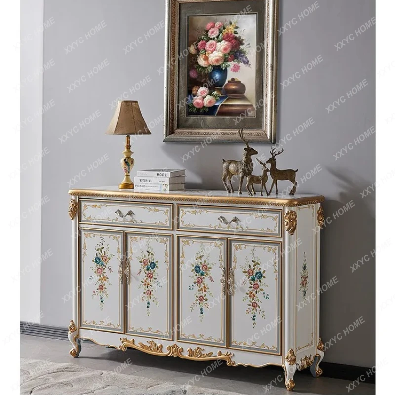 

Q Style Entrance Shoe Cabinet Hand-painted Sideboard Style Decoration Bedroom Storage Cabinet