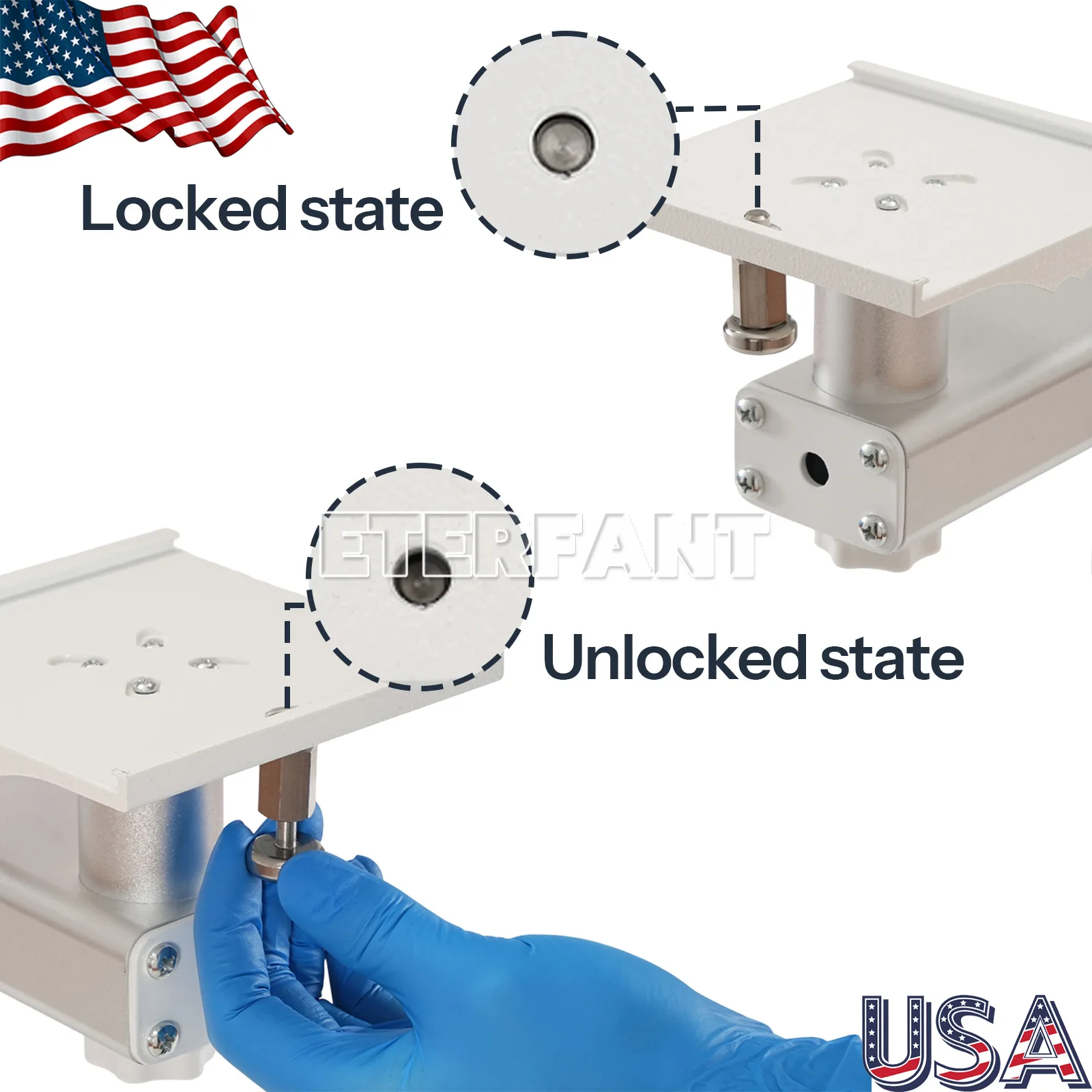 دعامة تثبيت على الحائط من ETERFANT لشاشات المريض في المستشفى مع فتحات لولبية 90*55 مم لـ SNP9000N/PM12F/PM15B #6