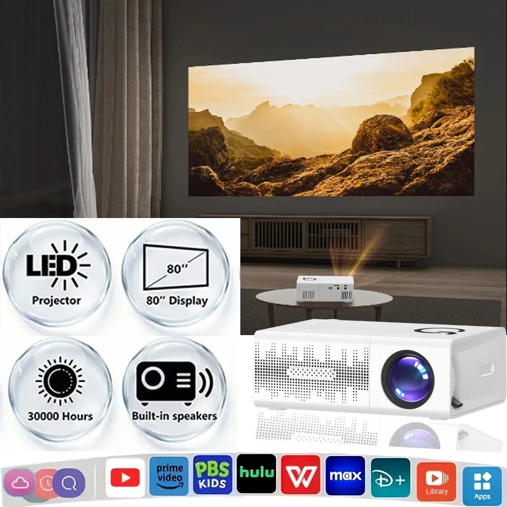 

Мини-проектор K6, 1080P, 20 люмен, с ручной фокусировкой, HDMI, USB, AV, аудиовход 3,5 мм, портативный, для дома и семьи