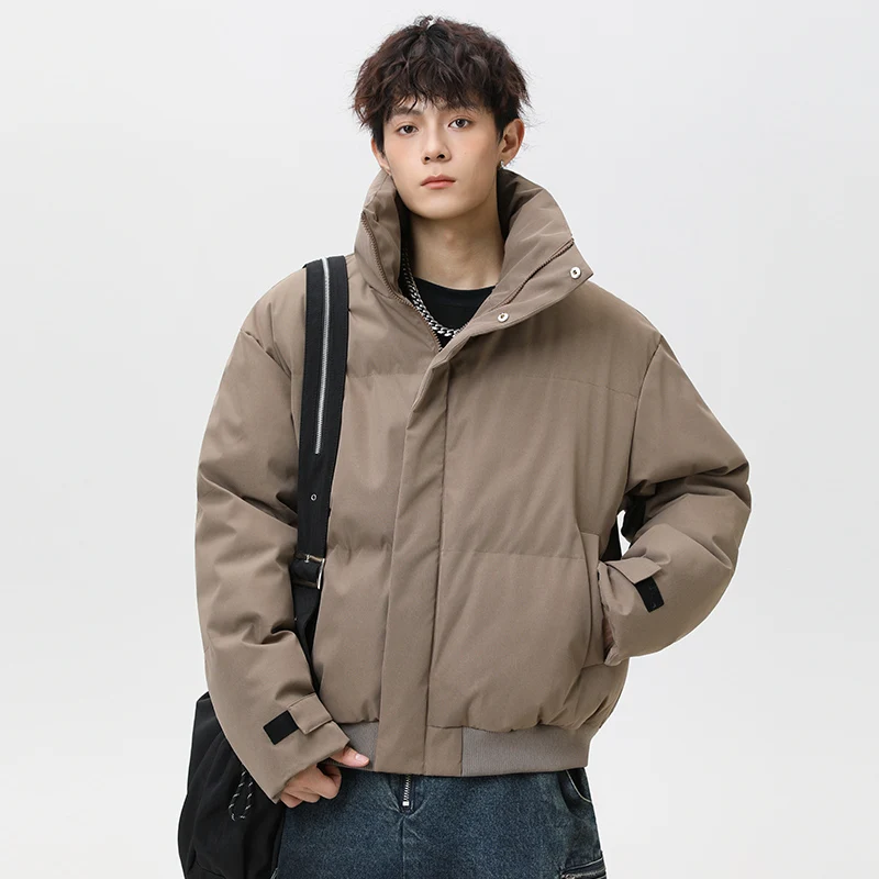 

Men's Winter Short Thickened Warm Stand Collar Cotton Jacket Bread Style Fashionable Simple Match All Seasons Youth Polyester...