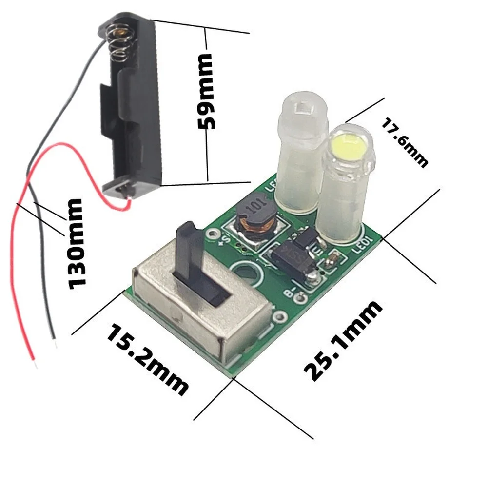1PCS 1.2V Solar Light Control Board Dual LED Driver Circuit For Lawn Bottle Glass Container Lamp DIY Replacement Part
