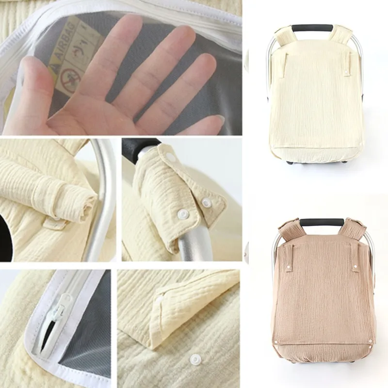 2-in-1Baby Car Seat Cover Canopy Summer Breathable Newborn Carrying Basket  Sun Shade Baby Stroller Mosquito Net Accessories