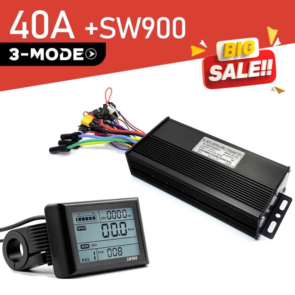 Elektrische Fiets 3-Modus Controller KT 35A-80A Controller met SW900 UKC1 Display 36 V-72 V Sinus Controller voor Ebike Accessoires