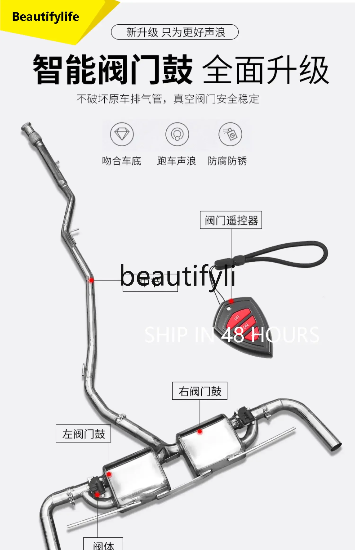 

cqy 20-25 GLE350/450coupe GLS modified VE mid-tail valve exhaust sound wave