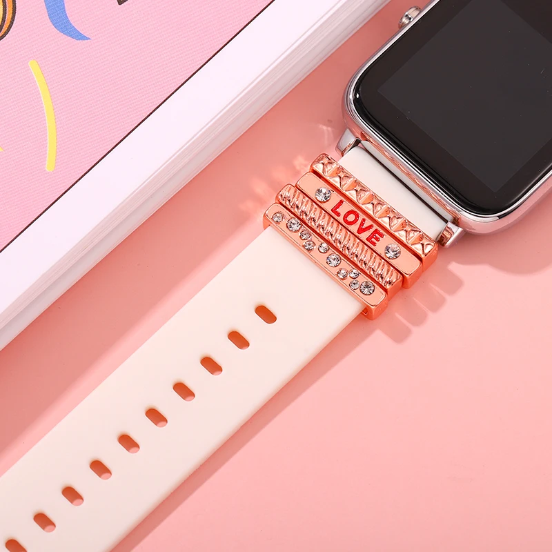 Armband Charms Kreis Ring Sets für Iwatch Strap Glänzenden Dekorative Schmuck Zubehör Mode Gestüt Charme für Apple Uhr Band