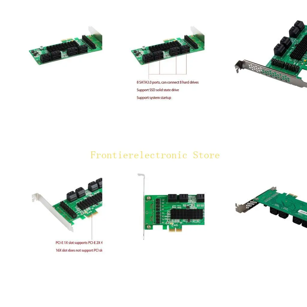 G8DB PCI-E 1X to 8-Port Expansion Card Computer Desktop Mechanical Hard Drive Expansion Add on Card