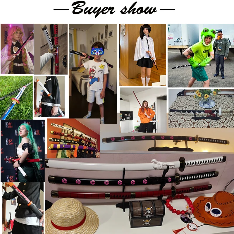 Anime Cosplay Houten Zwaarden 60 CM/23.6 Inch Zoro Katana Zwaard Houten Kitetsu Yama Enma Japanse Samurai Zwaard Catana oorsprong