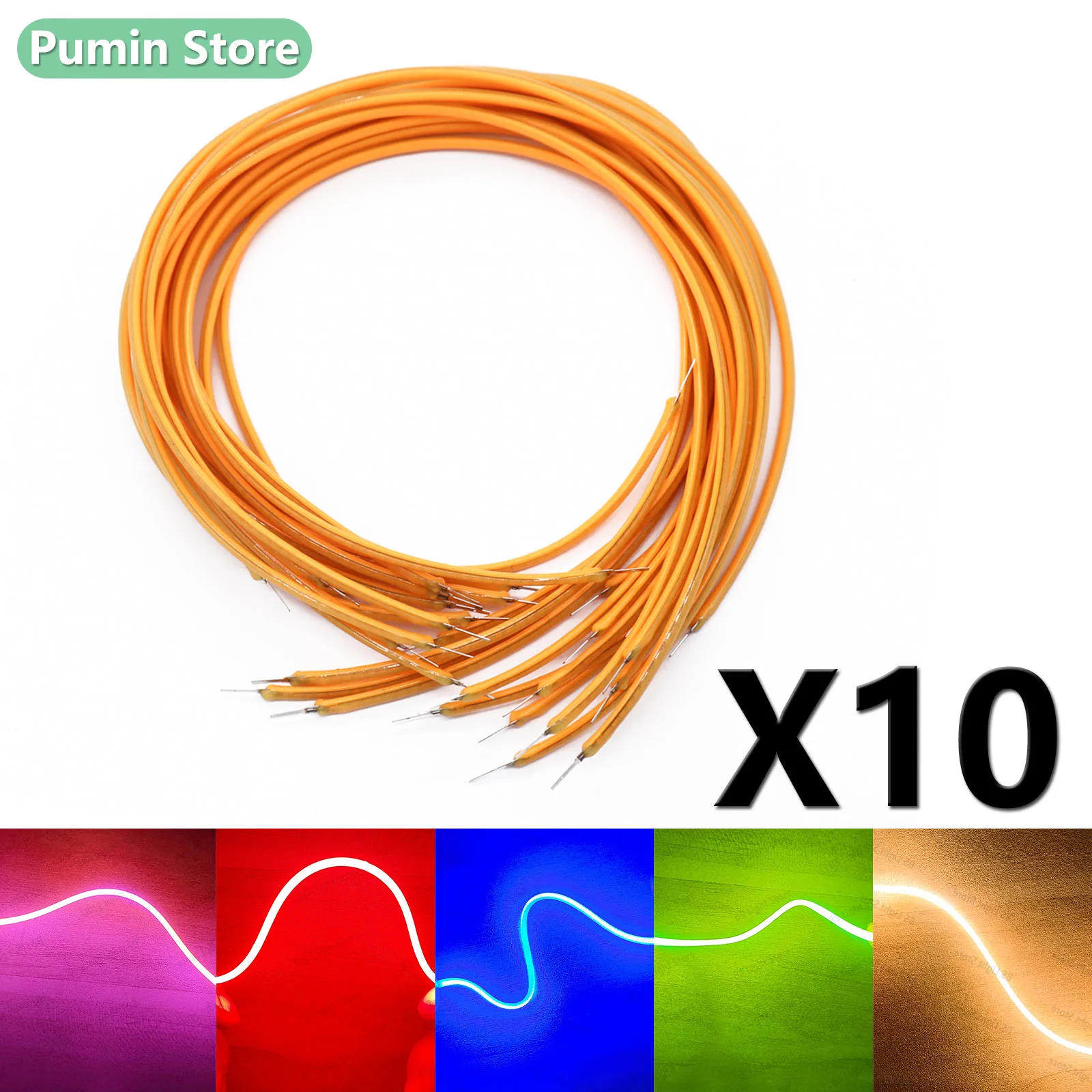 10pcs LED Flexible Filament DC3V Retro Edison Filament Bulb 38mm 60mm 80mm 130mm 145mm 185mm 260mm 300mm Green Blue Pink 2200K