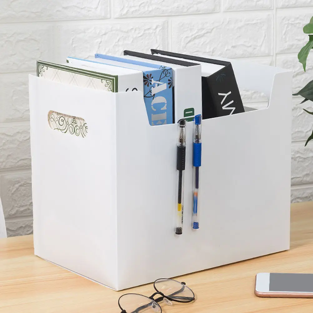 

Набор из 2 прочных штабелируемых настольных органайзеров для хранения книг, файлов, журналов и мелочей, для дома и учебы