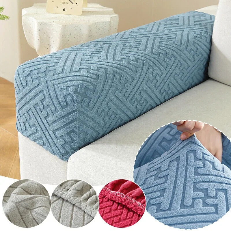 Jacquard Stretchy Stretch Fit Couch Arm Protector Armrest Covers for Sofa Chair Anti Slip Furniture Protectors for Chair Couch