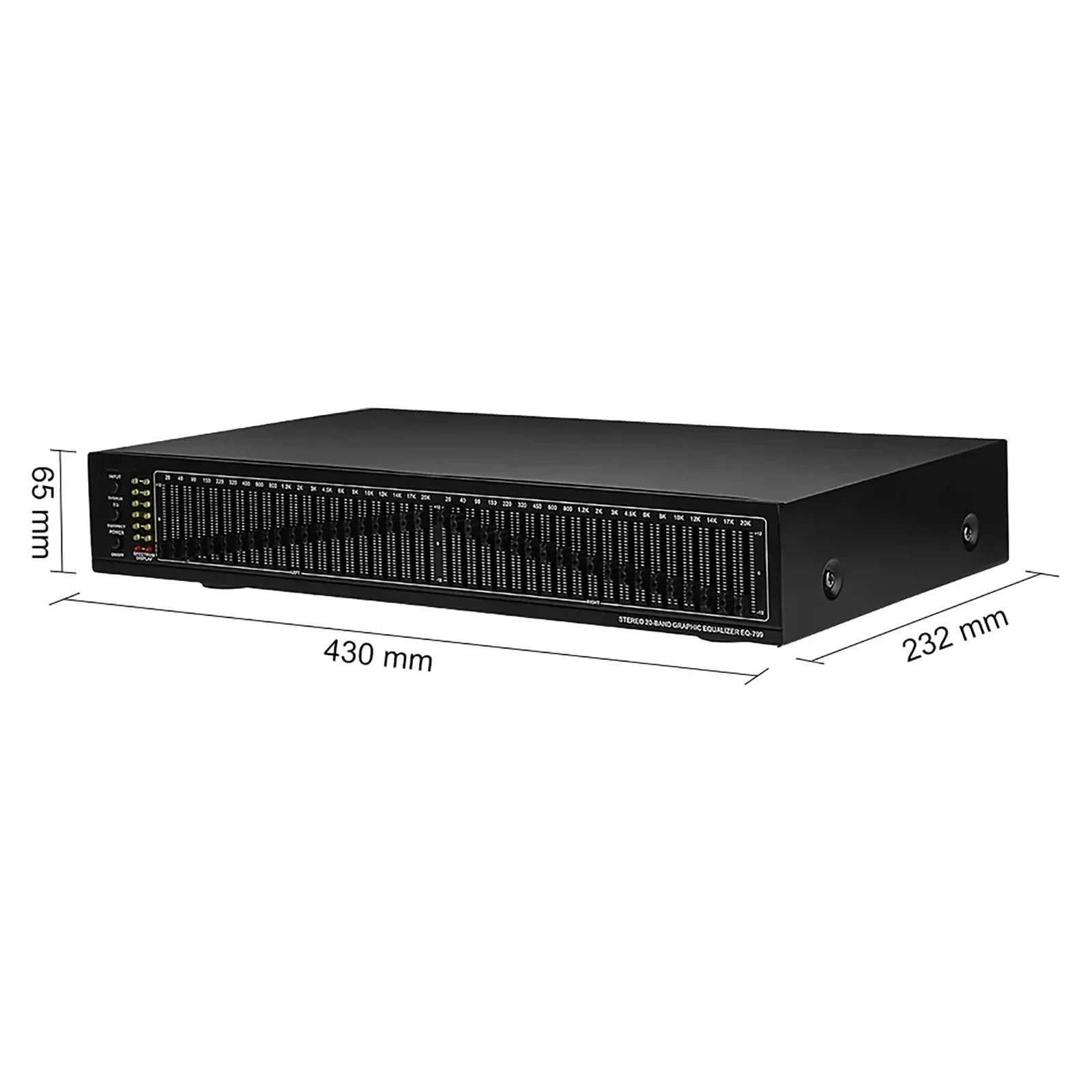 Dual 20 Segment Stereo Equalizer Amplifier Preamp EQ Tone Treble Midrange Bass 40-Band Equalizer Built-In Bluetooth EQ-799 BB