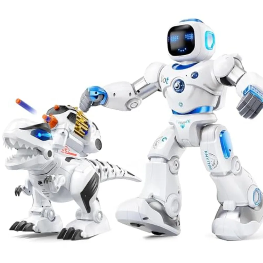 

Robot Dinosaur Toys for,ABS Plastic, Gray and Red, Interactive Motion Sensors and Sound Effects