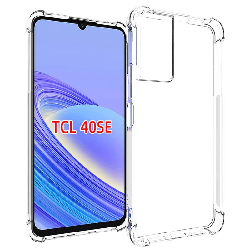 TCL 40 SE 40SE Case Air Cushion Shockproof Airbag Silicone TPU Transparent Matte Soft Back Cover Phone Case for TCL 40 SE 40SE