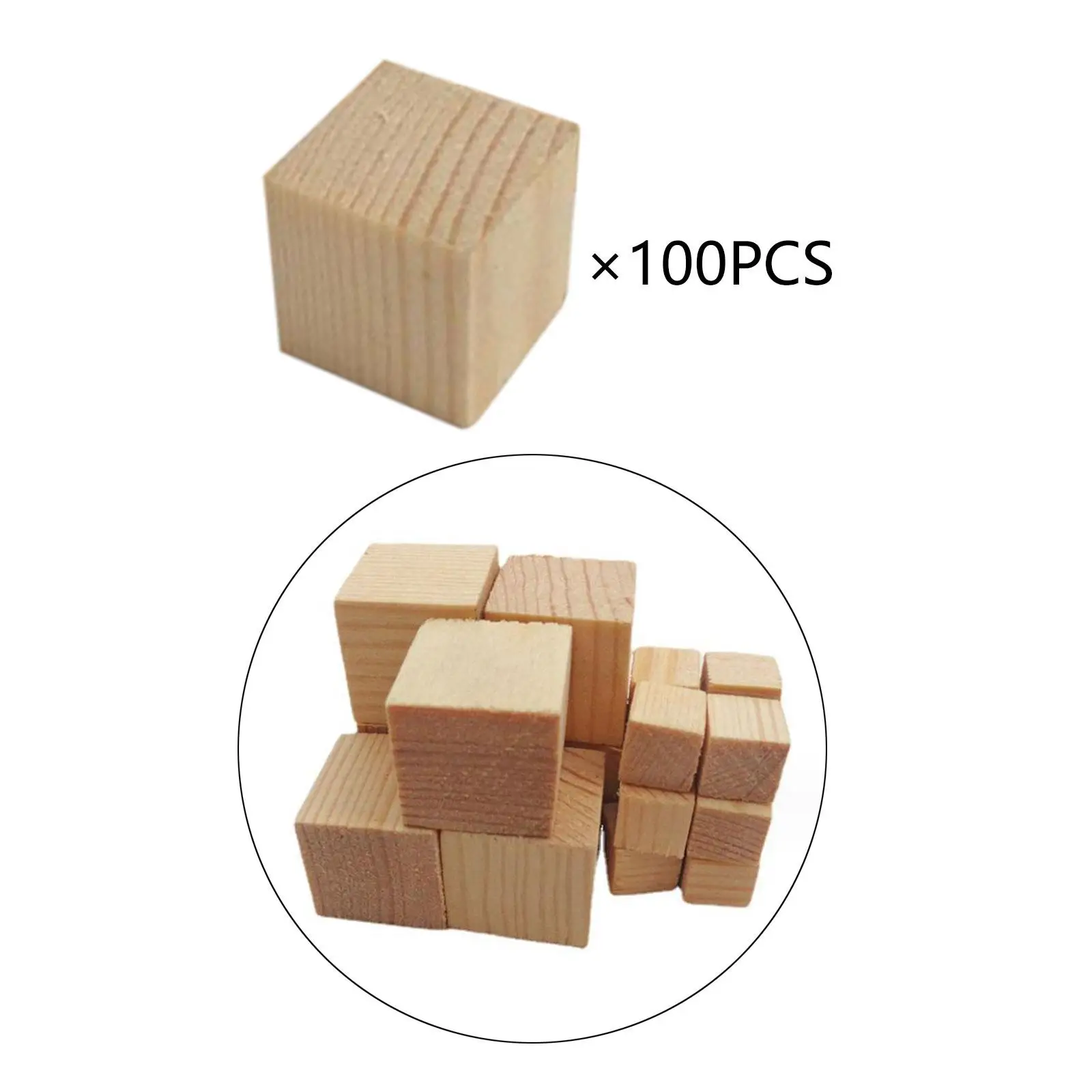 

100Pcs Wooden Blocks Woodcraft for Painting Decorating DIY Projects Crafting