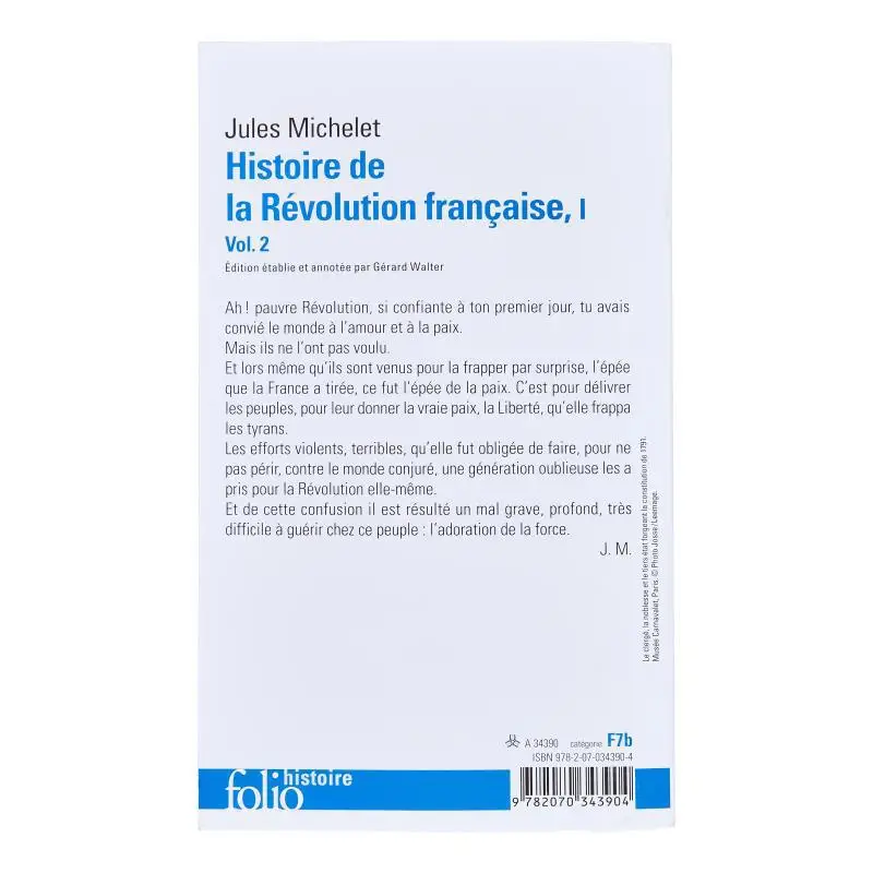 تاريخ الثورة الفرنسية المجلد 1 المجلد 2 جولز ميشليت جاليمارد 9782070343904 الكتاب #2