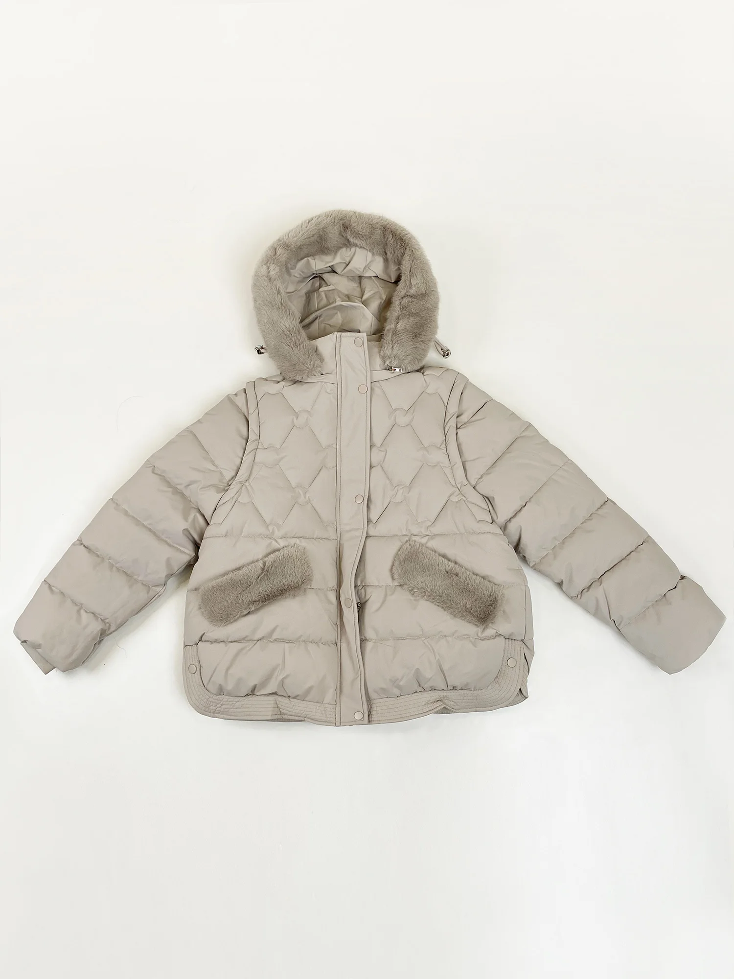 Abrigo acolchado informal de otoño/invierno para mujer, chaqueta versátil elegante con capucha de manga larga gruesa, Navidad