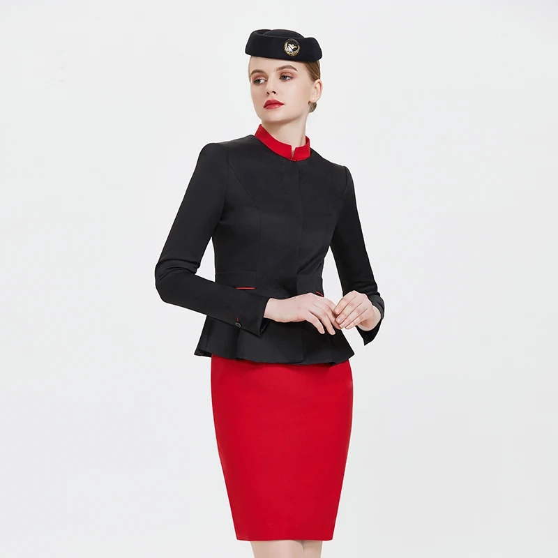 

Stewardess Uniform Professional Suit Women's Skirt Black 2025 New Style Formal Workwear for Hotel Front Desk Beauty Salon