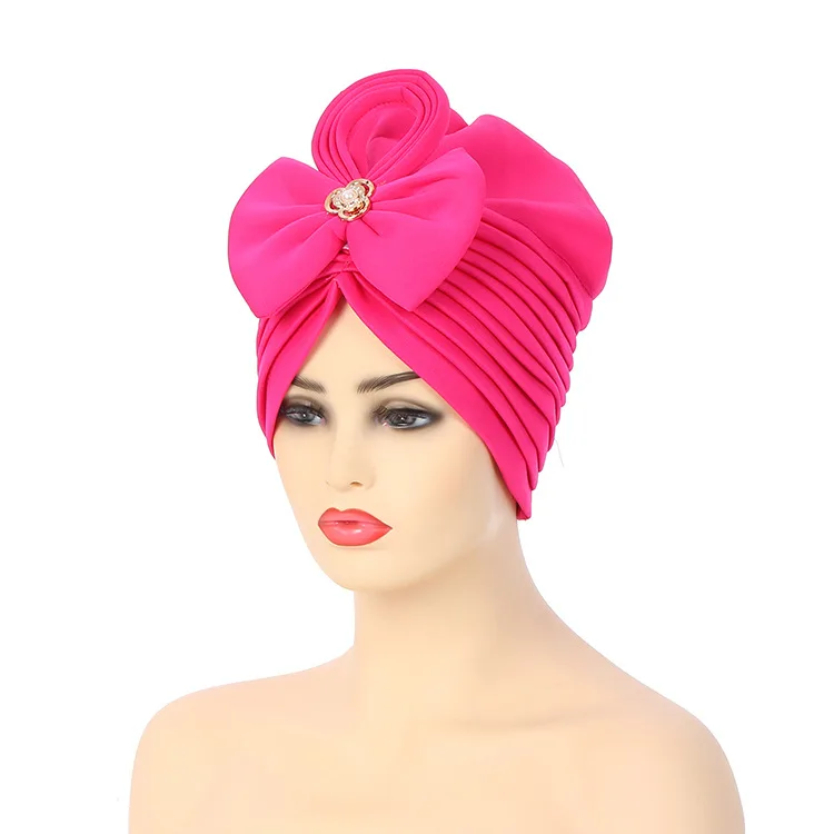 Handgemachte nigerianische Hochzeit Gele afrikanische Auto Gele Headtie muslimische Turban Kappe arabische Indien Hut weibliche Kopf Wraps Turbante Mujer – Detail 11