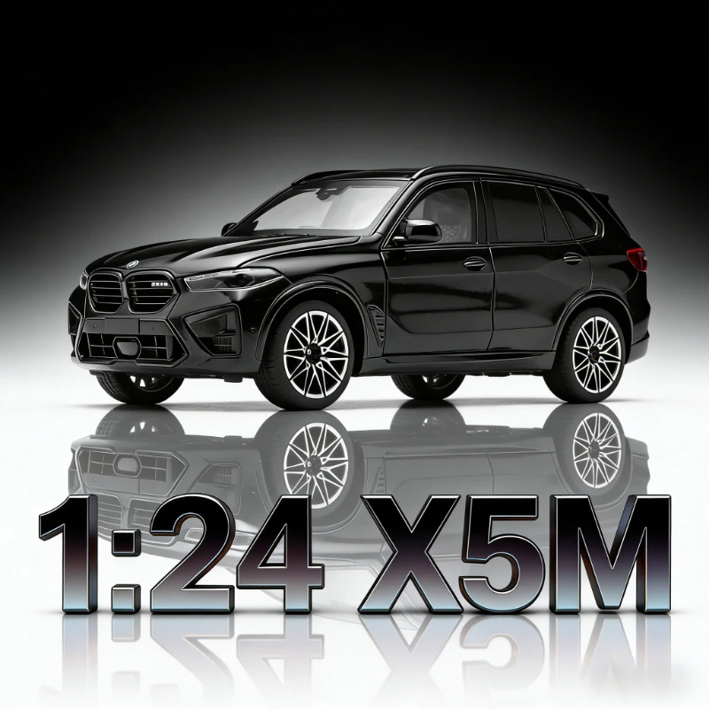 

1:24 X5M SUV Model Car Alloy Diecast Off-road Vehicles Sound Light Toy Doors Opened for Children Gifts
