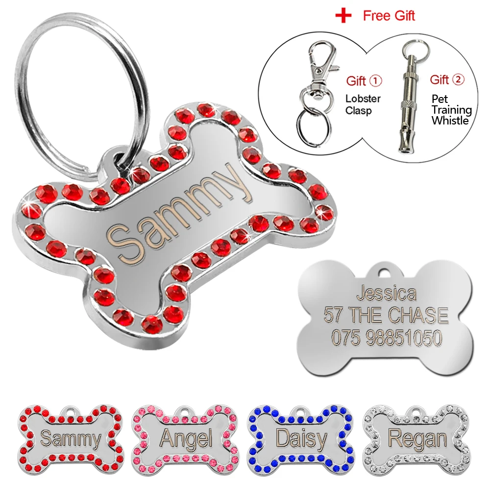 Étiquette d'identification personnalisée pour chien et chat, accessoire pour collier de chien, gravé gratuitement pour Chihuahua carlin