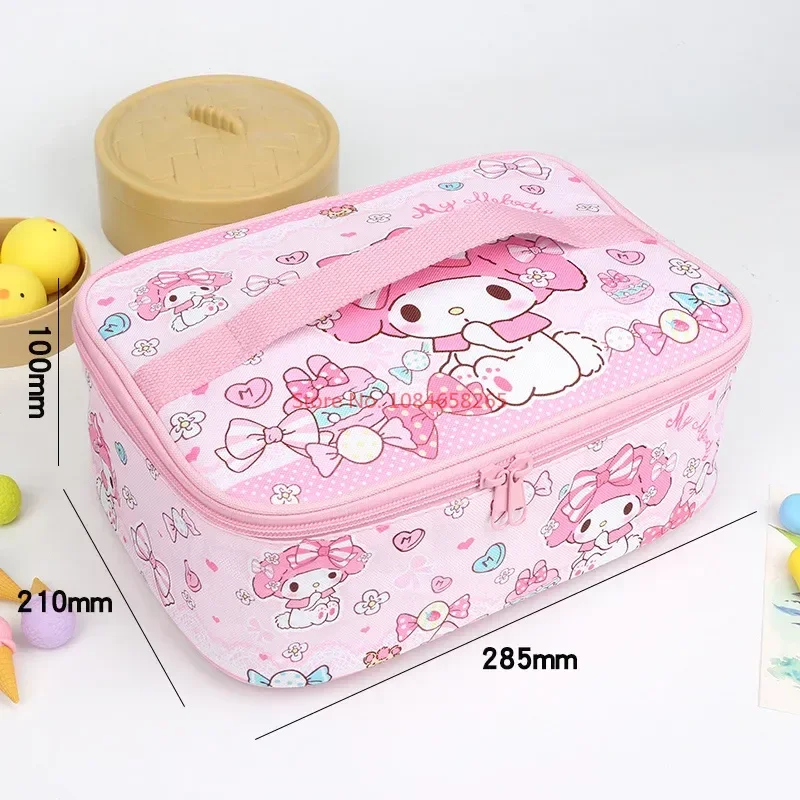 Sanrio Lunch Bag Cute Cartoon Double-layer Insulated Handbag Waterproof Bento Bag Large Capacity Children Lunch Bag Student Gift