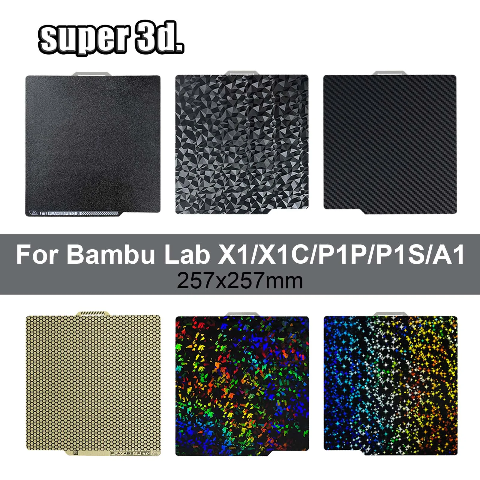 

Bambulab P2S Build Plate PEO PEI Пружинный стальной лист A1 X1 X1C P1P P1S 257x257 Build Plate 3d принтер Бамбуковая лабораторная пластина Нагревательная платформа