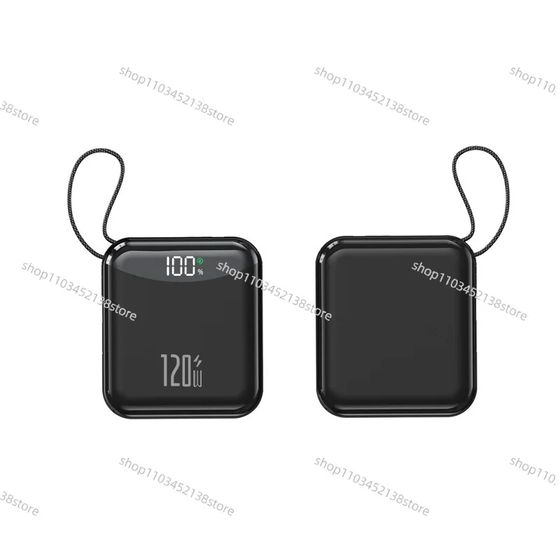 120W Fast Charging with Its Own Cable 20000mAh Large Capacity Small Portable Power Bank Mobile Phone Universal Power Supply