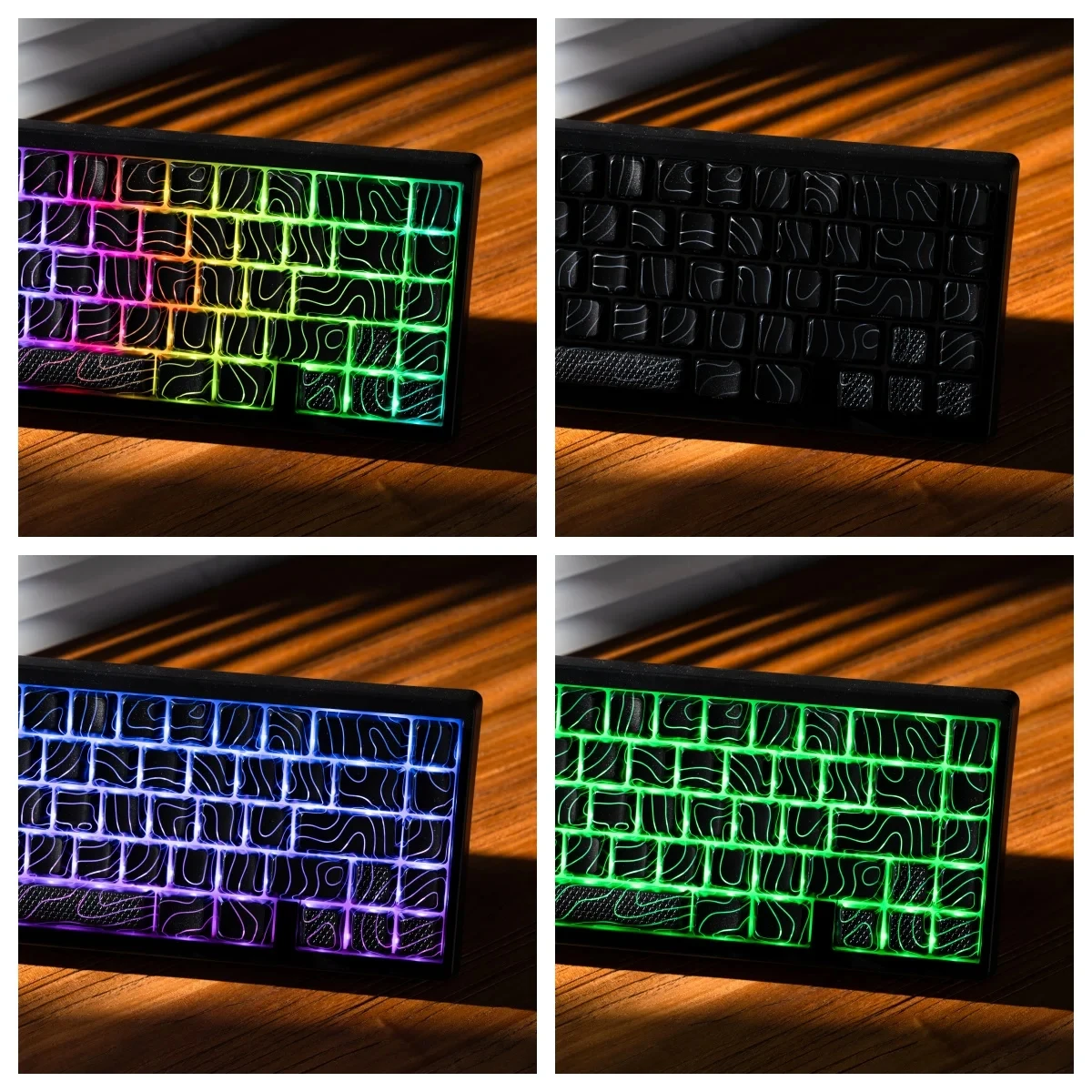 XVX Topographic New Version IMD-Tech Keys Keycaps 61 Keycaps OEM Profile Pattern Shine-Through PC Cool Gifts for Gaming