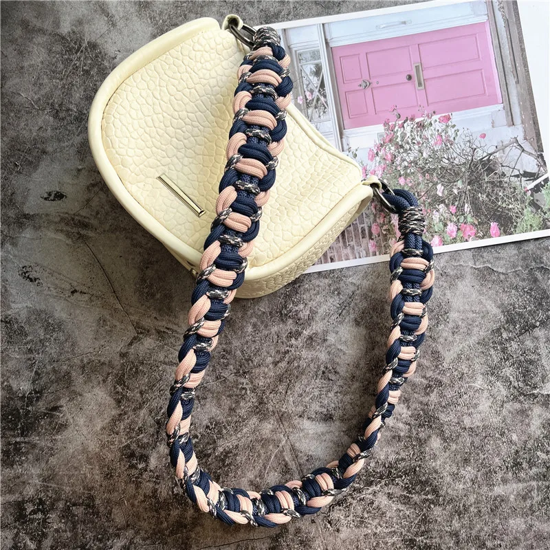 Strap for Handbags Handwoven Lanyard Contrasting Colors Bag Strap Luxury Telephone Shoulder Strap Underarm Bag Accessories