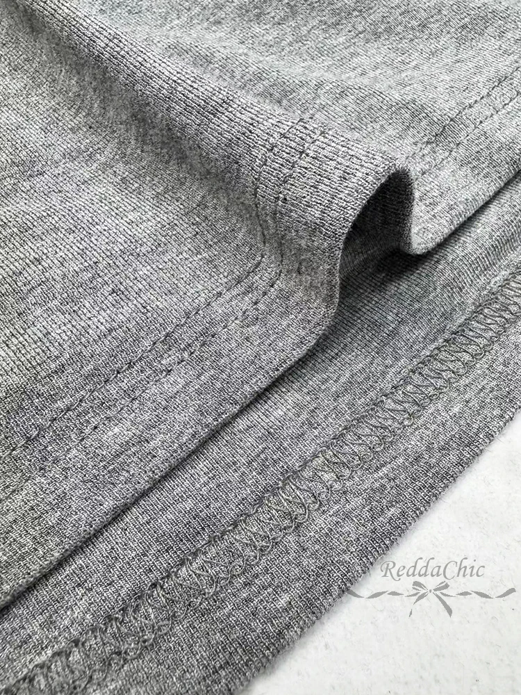 REDDACHiC Puff Sleeve Cardigan Top Two-piece Set Women Korean Gray Bandage Layering Slim T-shirt Cardigan Grunge Fall Clothes view 6
