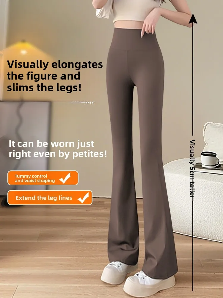 Cintura alta calças de yoga feminino queimado fce forrado bootcut casual emagrecimento leggings cintura alta náilon elastano calças