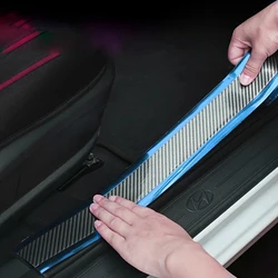 Car Stickers Anti Scratch Door Sill Protector Rubber Strip Carbon Fiber Car Threshold Protection Bumper Film Sticker Car Styling