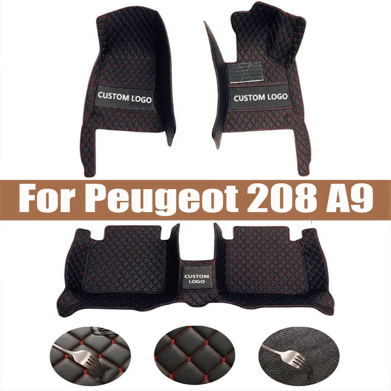 

Car Floor Mats For Peugeot 208 A9 2012~2018 Carpets Luxury Leather Mat Durable Rugs Anti Dirty Pad Set Car Accessories 2013 2014