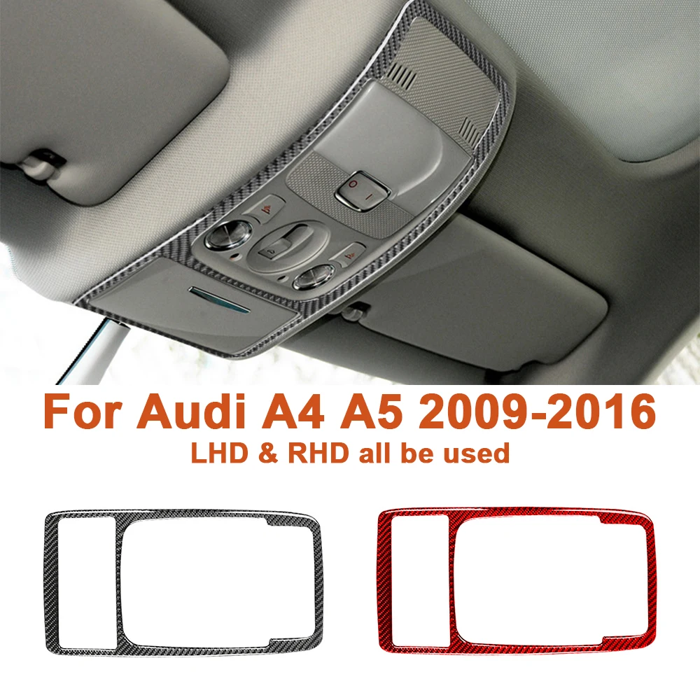 

For Audi A4L A4 B8 2009-2016 Q5 A5 2008-2017 Accessories Carbon Fiber Car Roof Reading Light Trim Frame Stickers Auto Interior