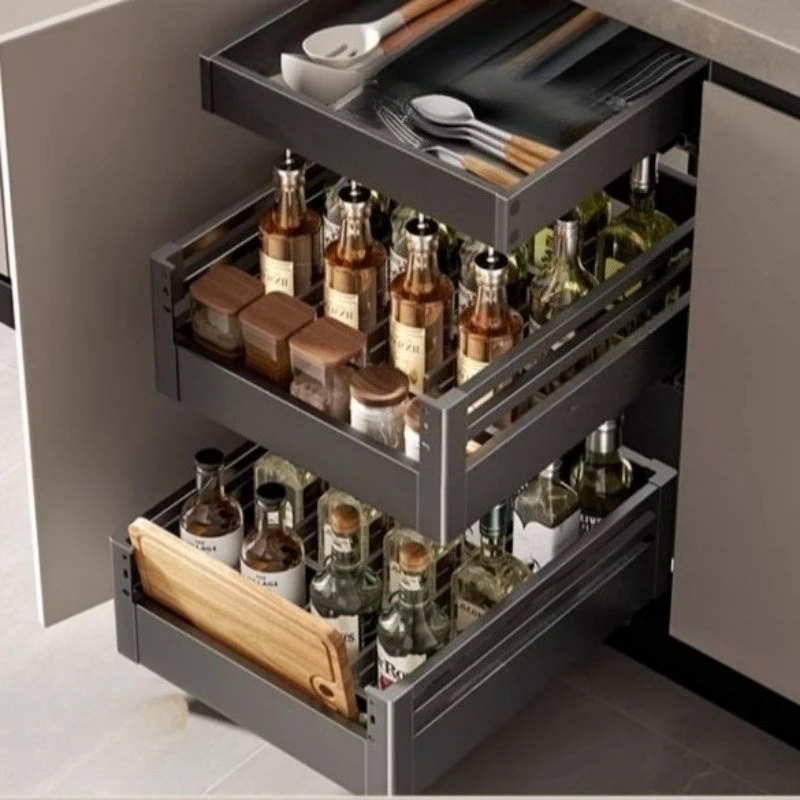 

Металлическая кухонная полка-органайзер с несколькими ящиками для посуды и приправ, универсальные подставки с защитой от ржавчины, простые портативные держатели