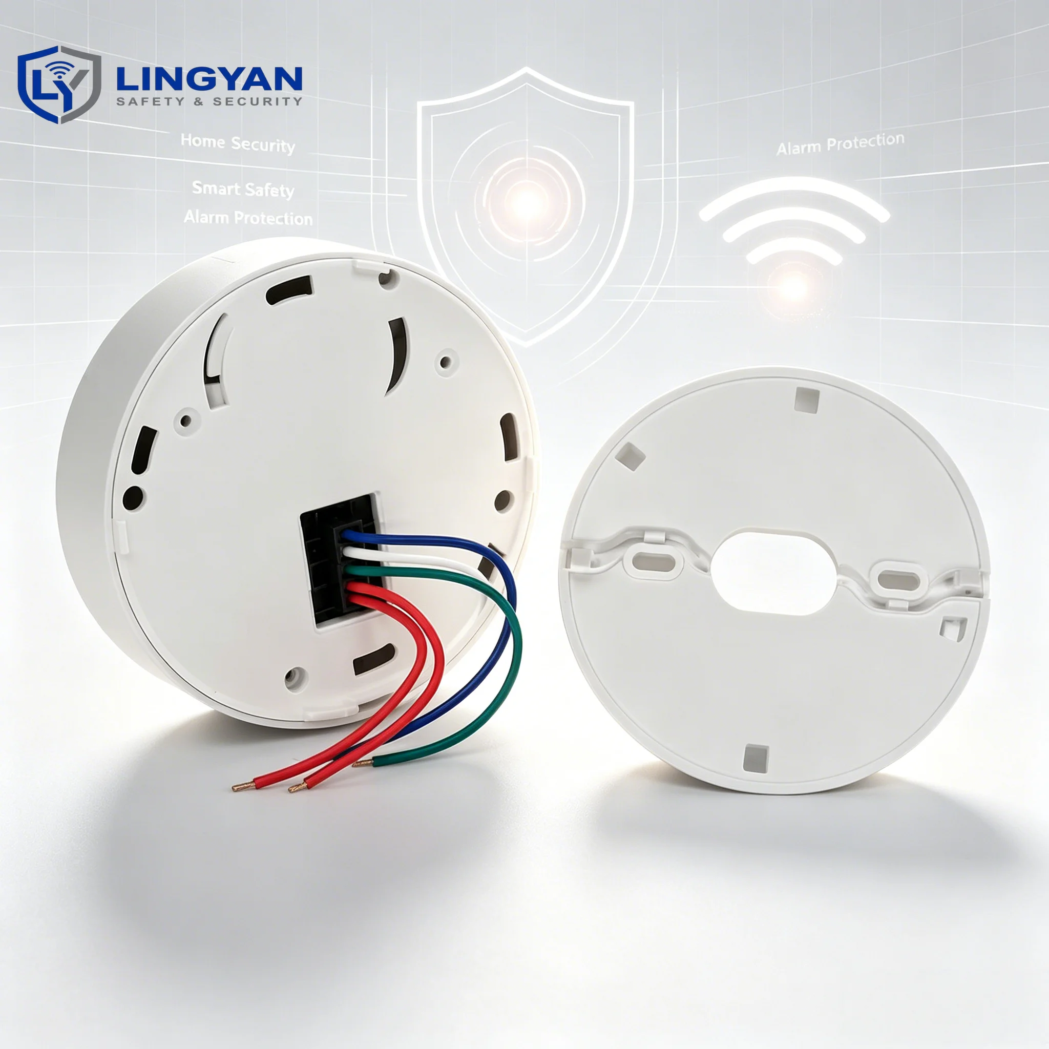 ceiling-mount-smoke-detector-220v-ac-wired-photoelectric-type-with-no-nc-relay-output-for-fire-alarm-application