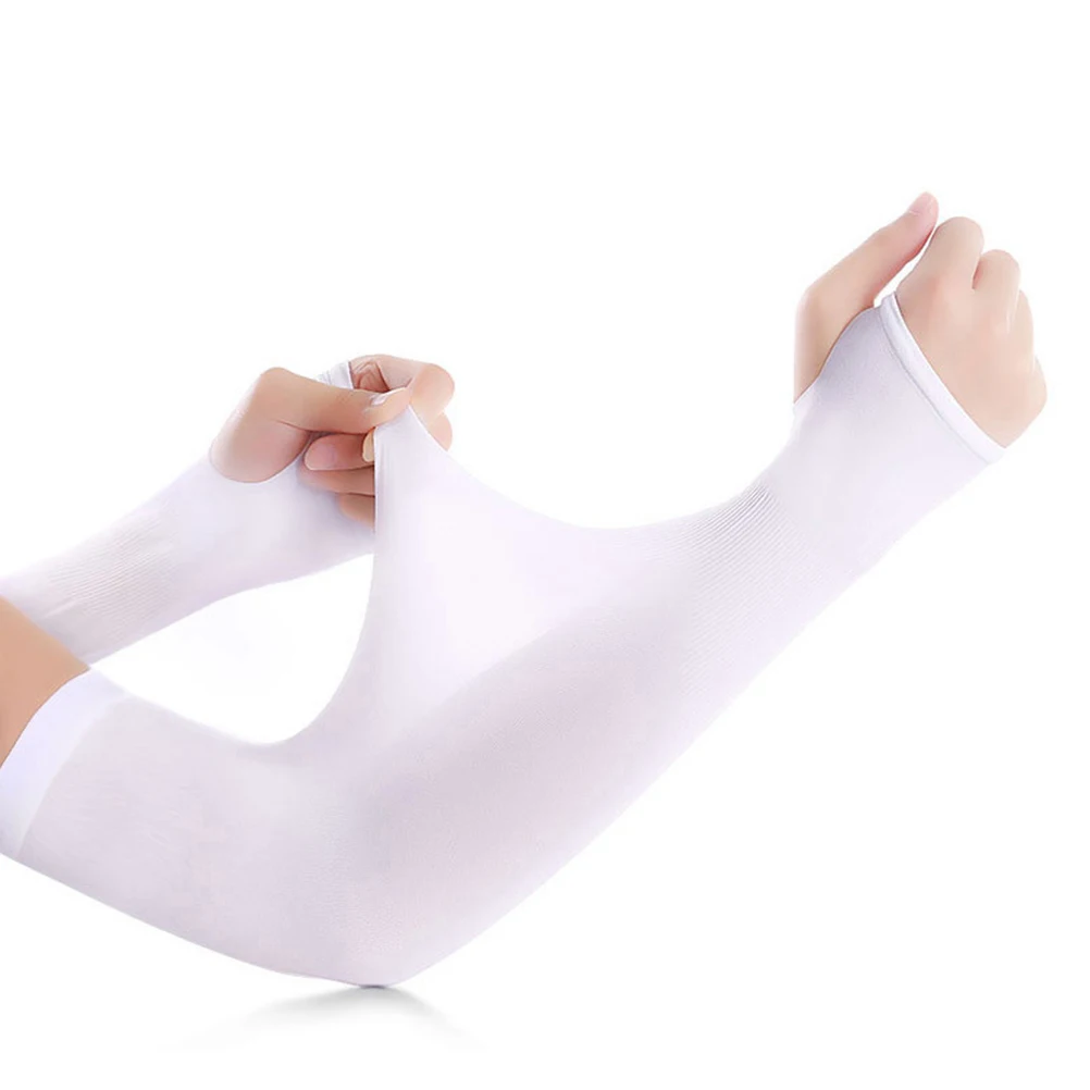 

Sun Protector Sleeve For Women Men Uv Arm Guard With Fingertip Pads Elastic Skid-Proof Anti-Slip Cuff Arm Sleeve For