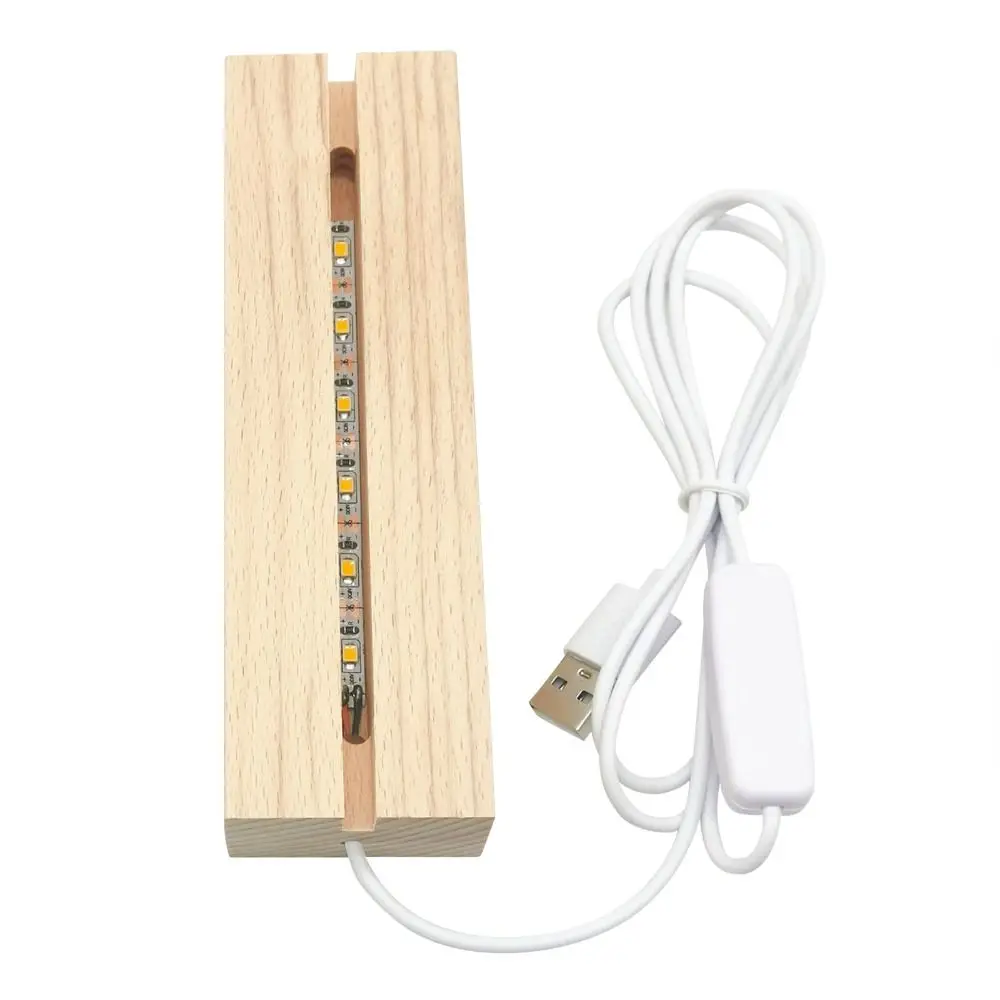 Room Rectangle 3D Stand Warm/White Light Art Decor Luminous Base Night Light Base Light Plate Base Night Lamp LED Lights Holder