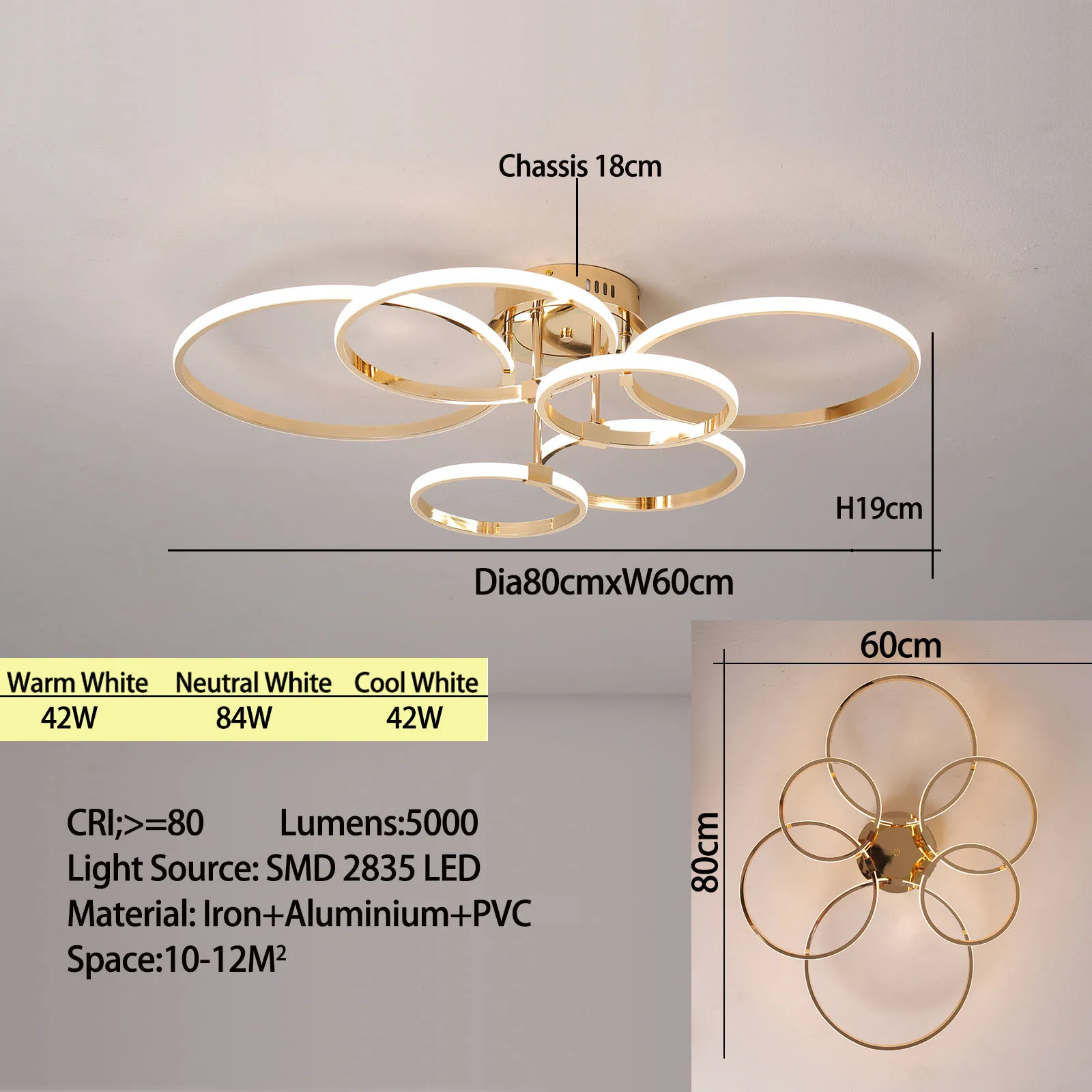 Moderne LED-plafondkroonluchter voor woonkamer, slaapkamer, ronde dimbare plafondlamp, goud/chroom/zwart slaapkamer plafondlamp