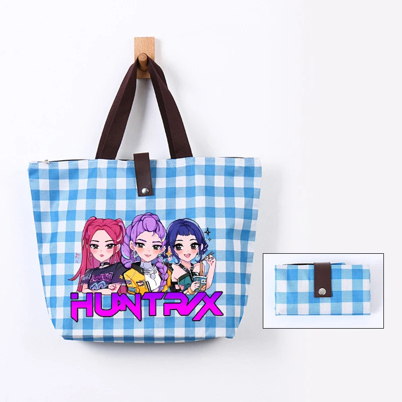 K-pop デーモンハンターズファッションハンドバッグ女性用アニメポータブルトートバッグ大容量ショッピングポーチシンプルなショルダーバッグギフト