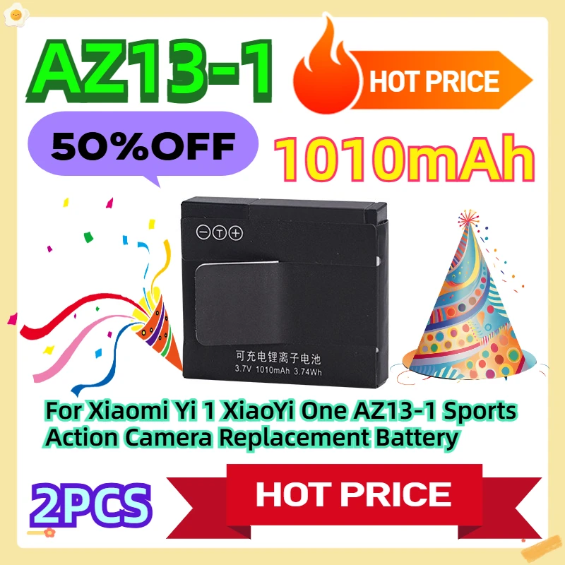 

AZ13-1 For Xiaomi Yi 1 XiaoYi One AZ13-1 Sports Action Camera Replacement Battery 1010mah 2pcs