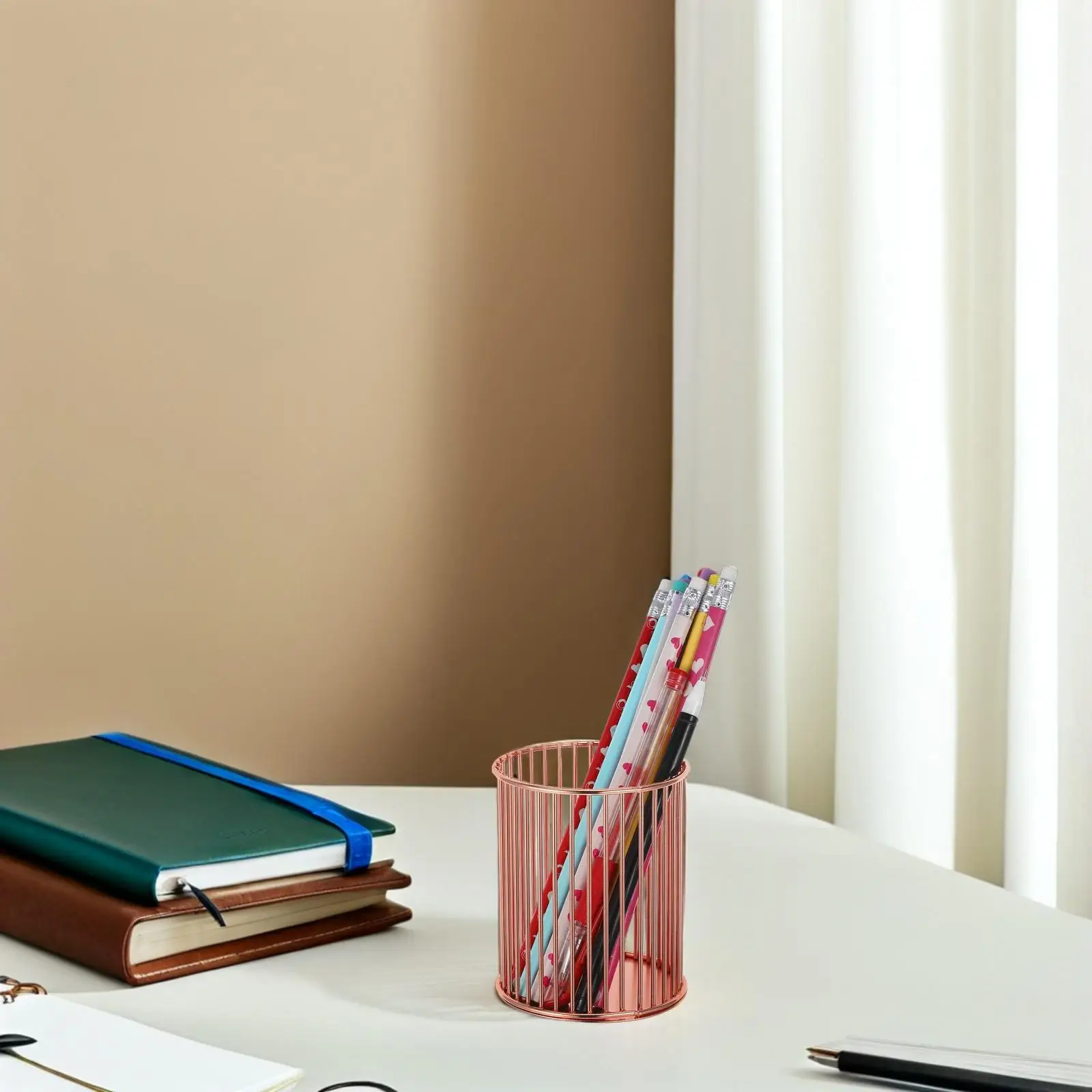 2Pcs Eisen Stift Halter Tasse Schreibtisch Ästhetische Make-Up Pinsel Lagerung Augenbraue Bleistift ganizer Kosmetik Korb Bleistift Tassen Container