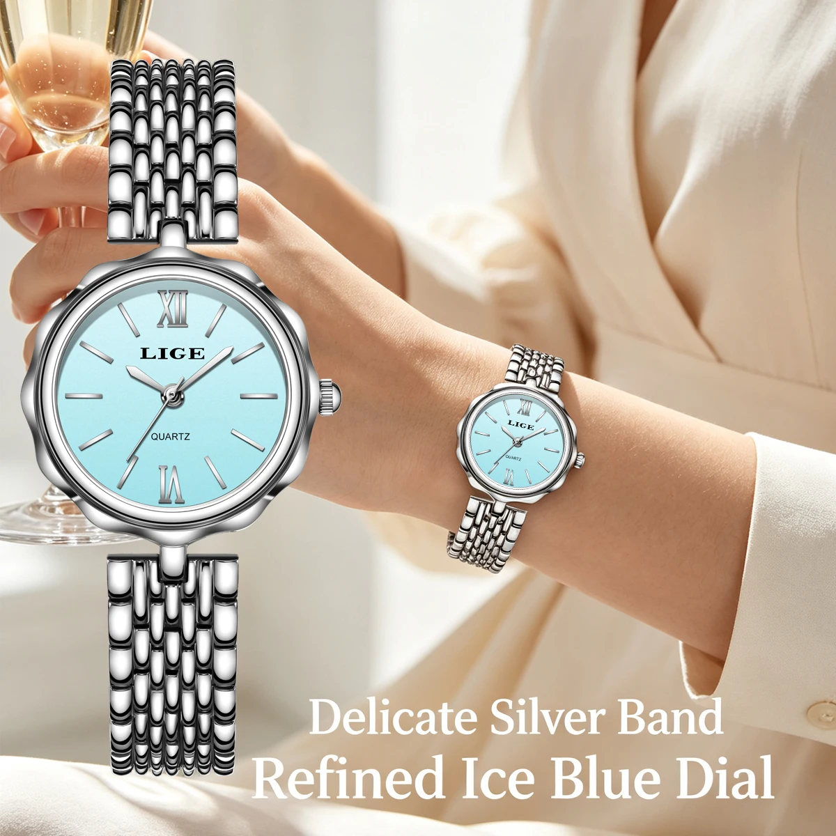 LIGE Elegant Creative Steel Quartz Women Watch Fashion Waterproof Watches For Women Original Brand Luxury Women's Bracelet Watch