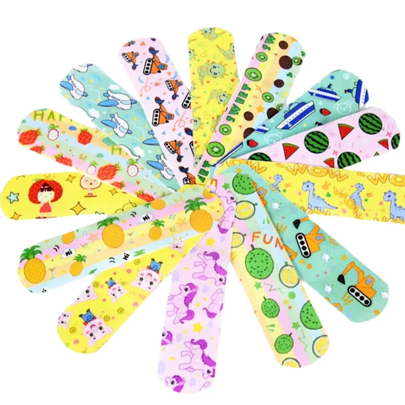 

100pcs/pack Cartoon Wound Plaster Patch for Children Kids PE Waterproof Breathable Band Aid Skin Tap First Aid Adhesive Bandages