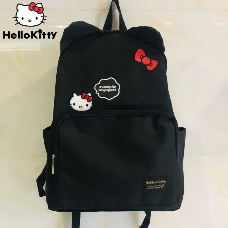 Sanrio Embroidery Hello Kitty Women Backpack New Y2k Cute Cartoon Large Capacity Travel Bag Korean Fashion Students Shoulder Bag