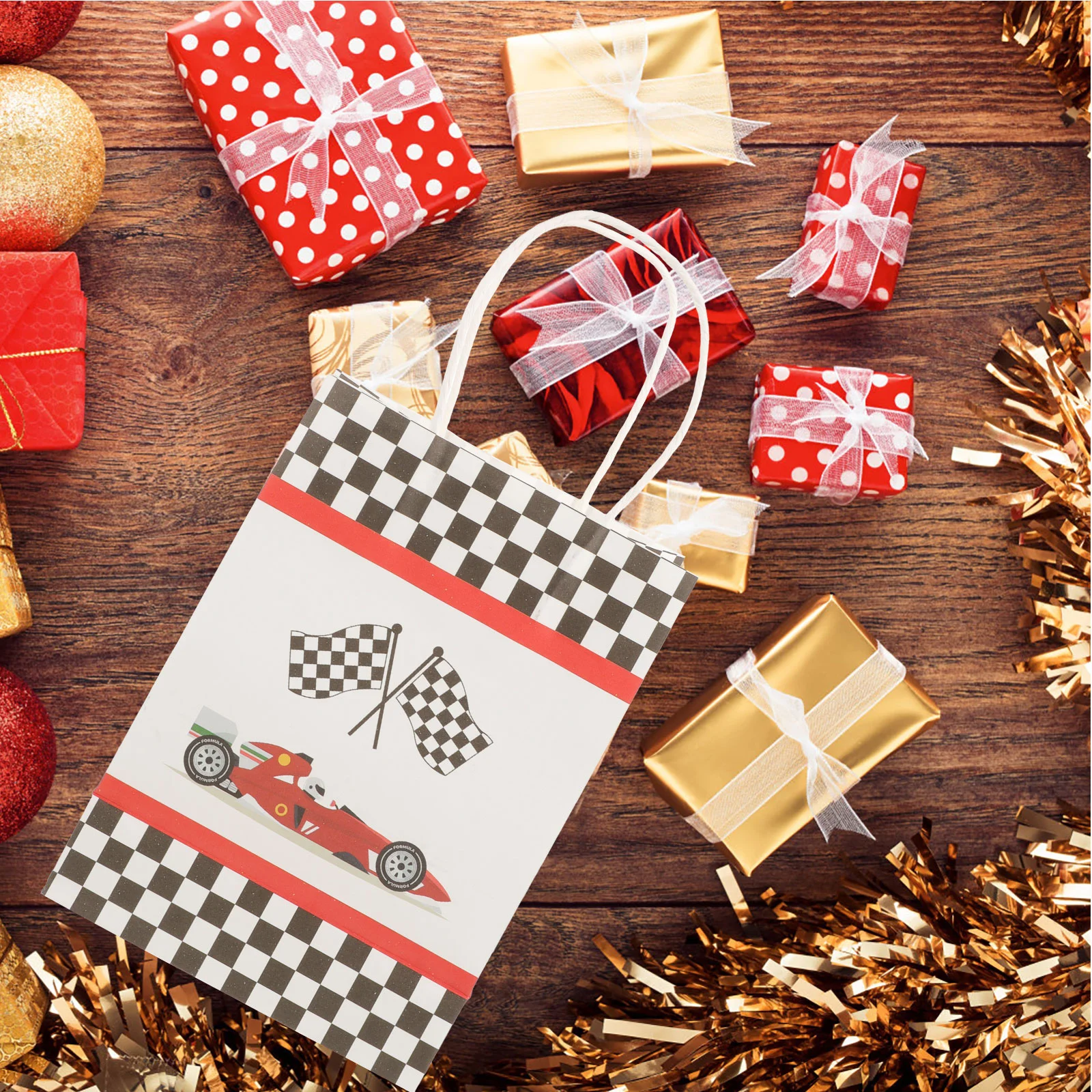 

12 Pcs Packaging Bags Printed Paper Tote Decorative Gift Big Candy Medium Size Bouquet Festival